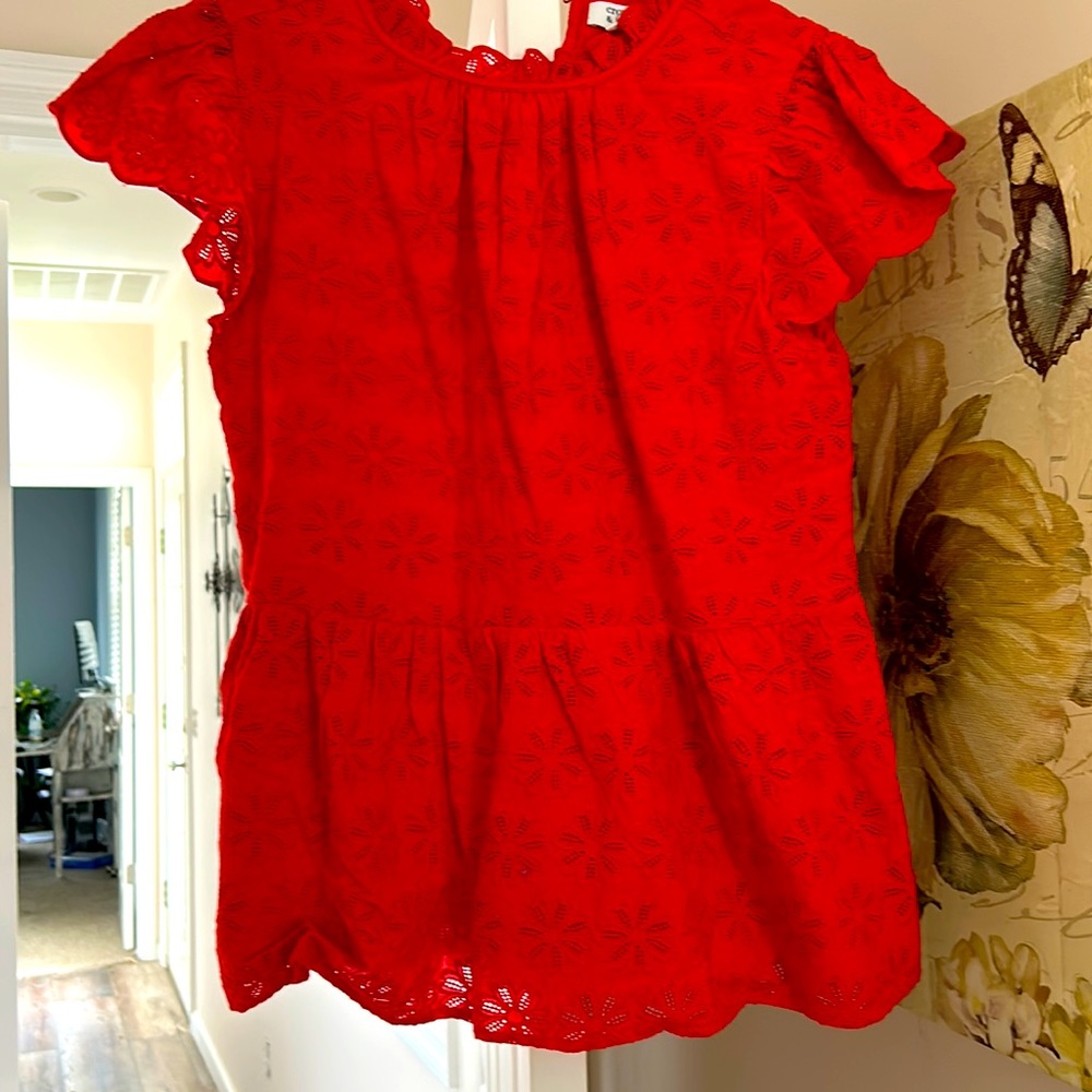 Crown and Ivy adorable lace floral peplum top.